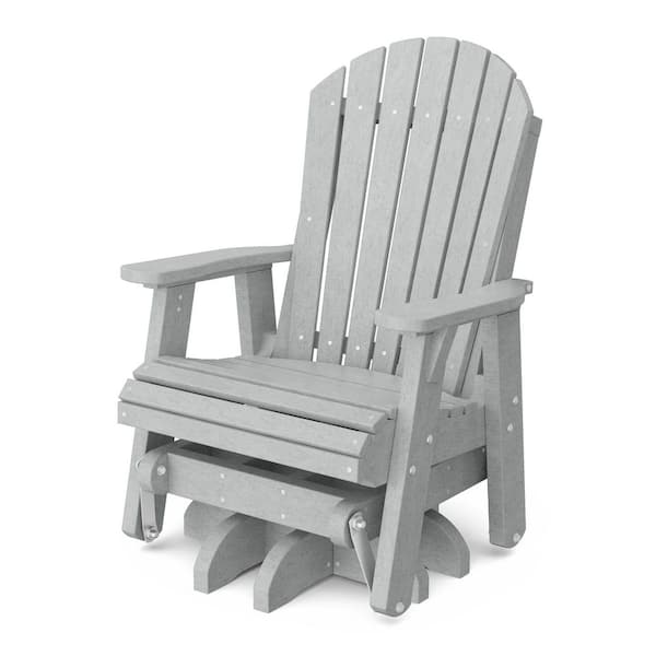 Heritage 1-Person Light Gray HDPE Plastic Outdoor Swivel Glider