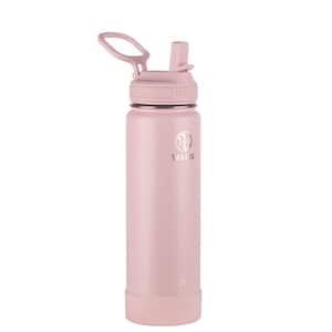 Actives 24 oz. Blush Insulated Stainless Steel Water Bottle with Straw Lid