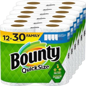 Quick Size White High Absorbent Paper Towel Roll 100 Sheets Per Roll 12 Rolls Per Pack