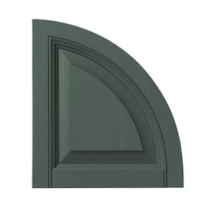15 in. x 16 in. Polypropylene Raised Panel Arch Design in Green Shutter Tops Pair