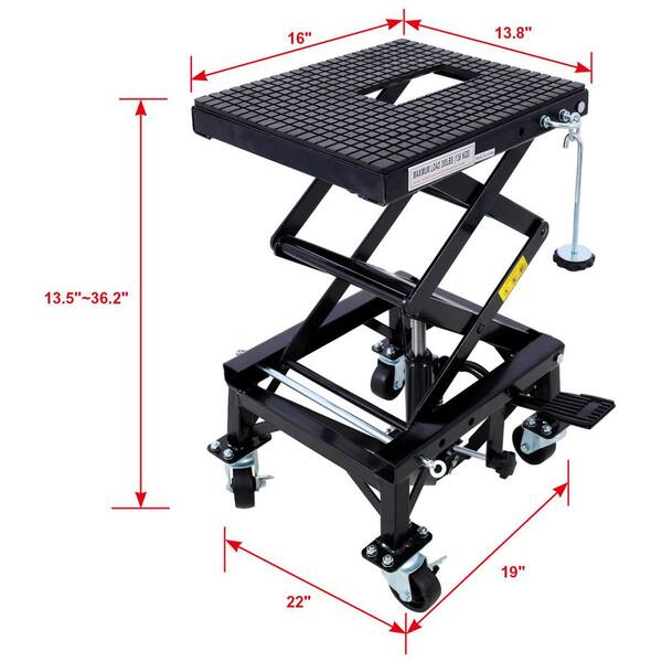 maocao hoom 300 lbs. Hydraulic Motorcycle Scissor Jack Lift Foot
