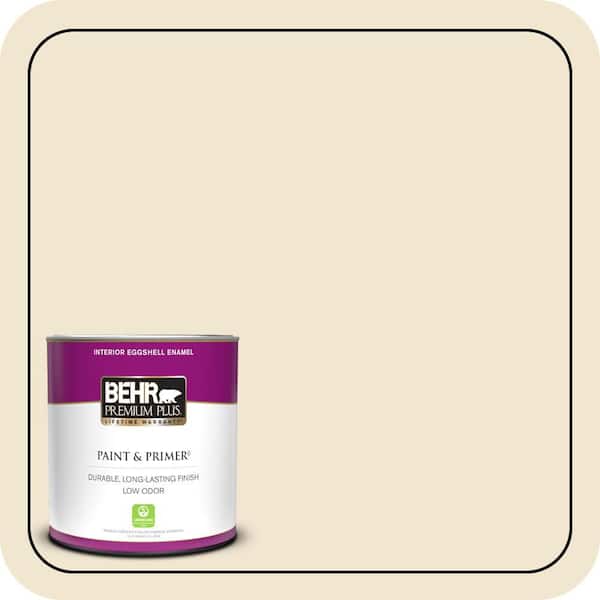 BEHR PREMIUM PLUS 1 qt. #S310-1 Writing Paper Eggshell Enamel Low Odor Interior Paint & Primer