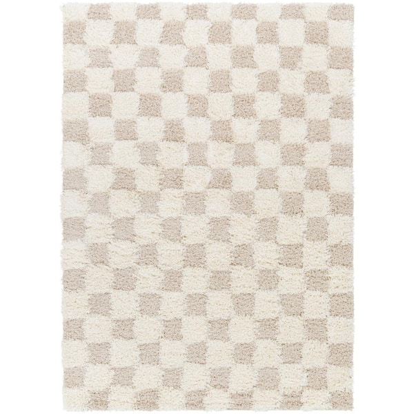 Urban Shag Light Beige/Cream 9 ft. x 12 ft. Fill in Later Indoor Area Rug