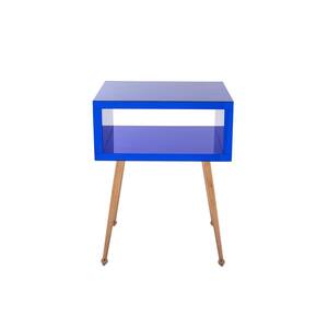 17.9 in. W Navy Rectangle Acrylic End Table Nightstand