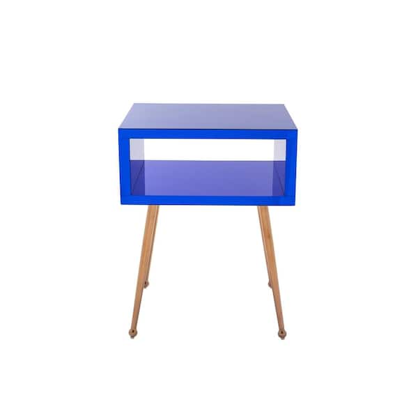 Unbranded 17.9 in. W Navy Rectangle Acrylic End Table Nightstand