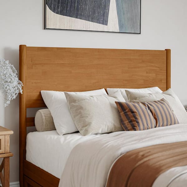 Pasadena Light Toffee Natural Bronze Queen Modern Wood Panel Headboard