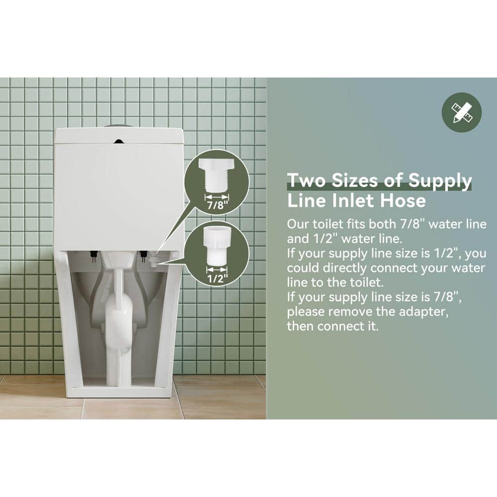 White Elongated Dual Flush High Efficiency One-Piece Toilet