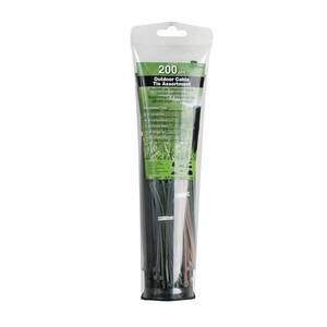 4 in. and 8 in. Cable Ties, Camouflage Colors (200-Pack)