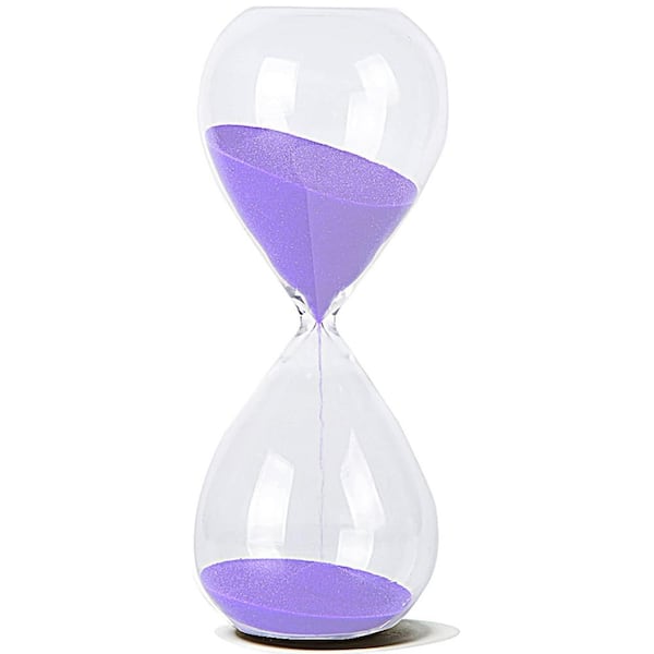 Afoxsos Purple Sand Hourglass 15-Minutes Timer with Durable Glass Construction