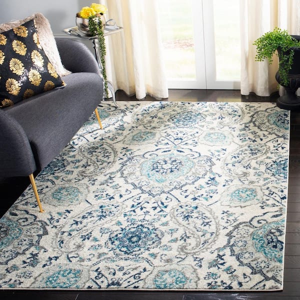 Madison Cream/Light Gray 7 ft. x 9 ft. Border Area Rug