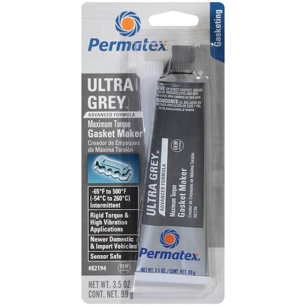 PERMATEX #599 ULTRA GREY Rigid Assembly Gasket Maker – 3.5 oz. tube, carded  - Chemical Concepts