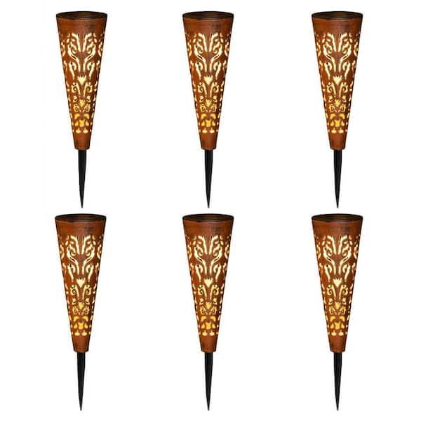 Garden Solar Lights Outdoor Decorative Stakes 6-Pack, Copper