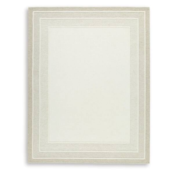 Teelgan 8 ft. x  10 ft. Beige/Light Gray Border Area Rug