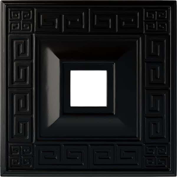 Ekena Millwork 1-1/8" x 18" x 18" Polyurethane Eris Ceiling Medallion, Hand-Painted Jet Black