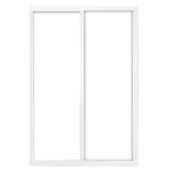Contractors Wardrobe 60 in. x 81 in. Silhouette 1-Lite White Aluminum Frame Mystique Glass Interior Sliding Closet Door