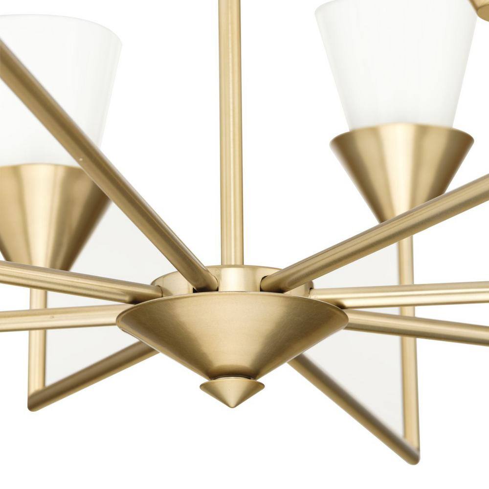 Pinellas Soft Gold 8-Light Chandelier with Opal Glass Shades