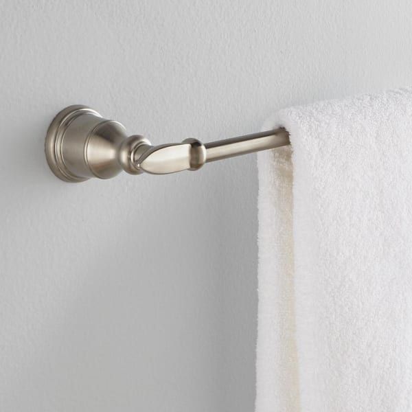 Avalon 24 in. Wall Mounted Towel Bar in Brushed Nickel