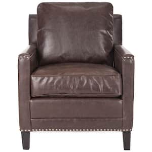 Buckler Brown Leather Arm Chair