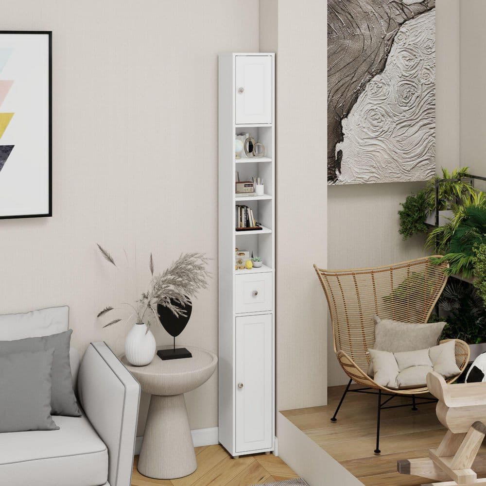 Seafuloy White 70.86 in. H Storage Cabinet, Freestanding Tower