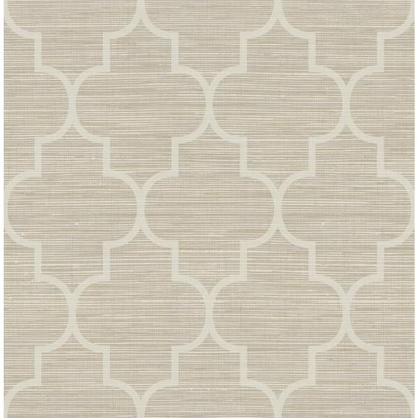 NuWallpaper Taupe Hudson Peel and Stick String Wallpaper