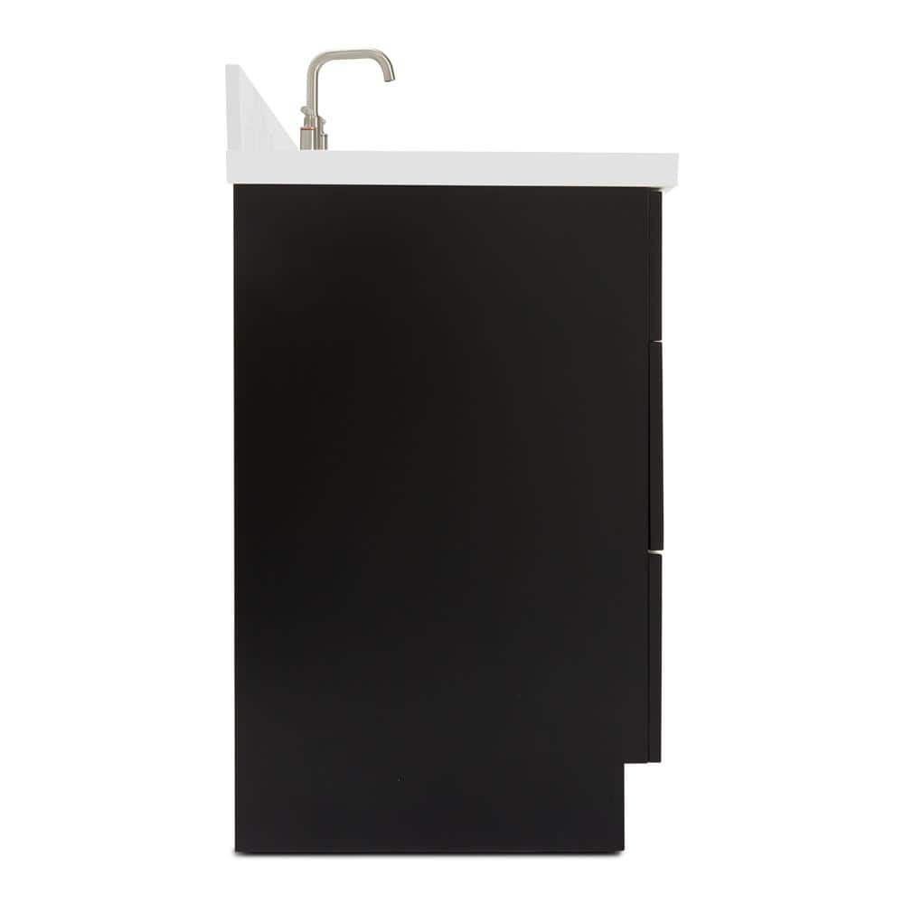 Hamlet 55" Black Vanity with White Quartz Top
