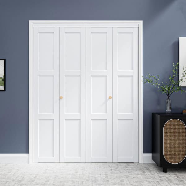 ARK DESIGN 60 in. x 80 in. 3-Lite Panel Solid Core MDF White