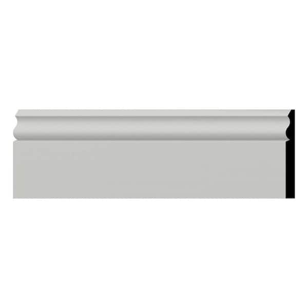 Ekena Millwork Brittany 0.625 in. D x 4.75 in. W x 12 in. L Polyurethane Baseboard Moulding Sample
