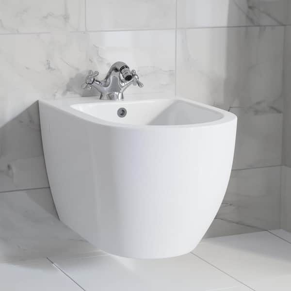 St. Tropez Wall Hung Elongated Smart Bidet Toilet in Glossy White