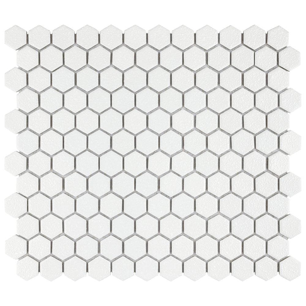 Hudson 1 in. Hex Crystalline White 11-7/8 in. x 13-1/4 in. Porcelain Mosaic Tile (11.2 sq. ft./Case) price history on PriceWatchPro
