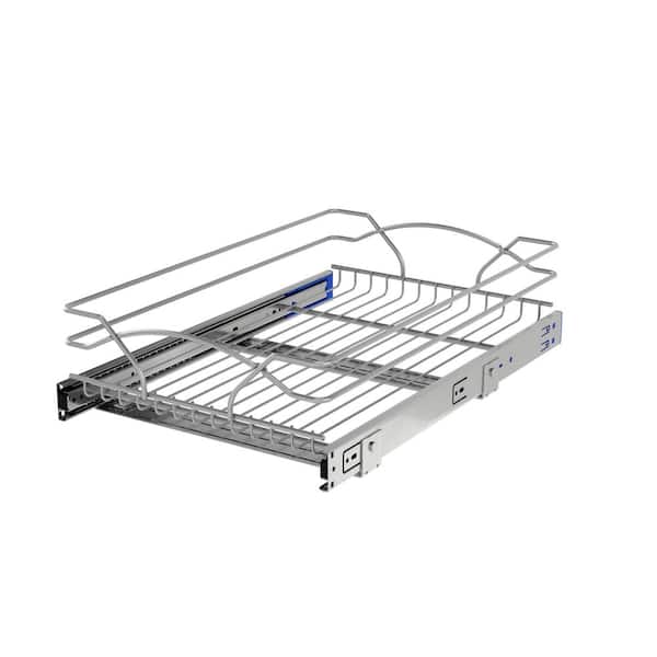 Chrome Steel 15 in. Single Pullout Basket with Soft-Close