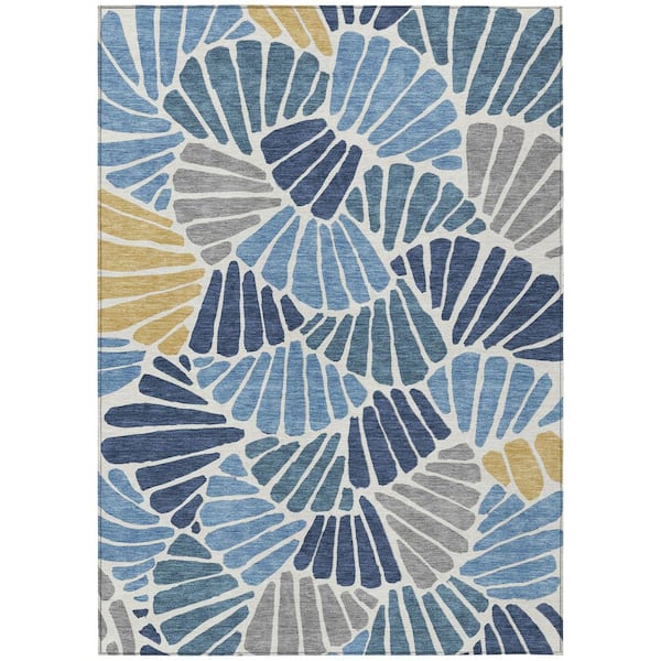 Chantille Machine Washable Indoor/Outdoor Abstract ACN2384 Blue 5 ft. x 7 ft. 6 in. Area Rug