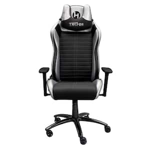 Black and Silver Memory Foam Ergonomic Adjustable Seat Height Swivel Racing Gaming Office Chair with Arms