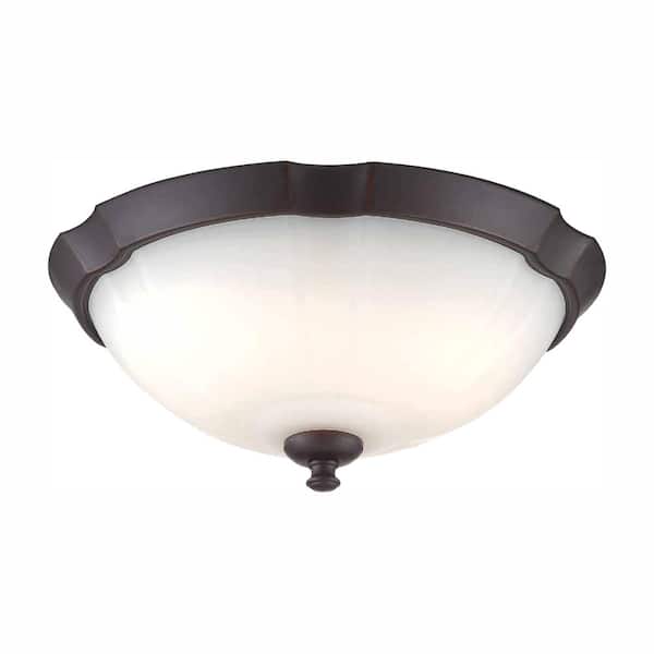 EnviroLite 13 in. Mid-century royal Bronze Dimmable Integrated LED Flush Mount for Kitchens