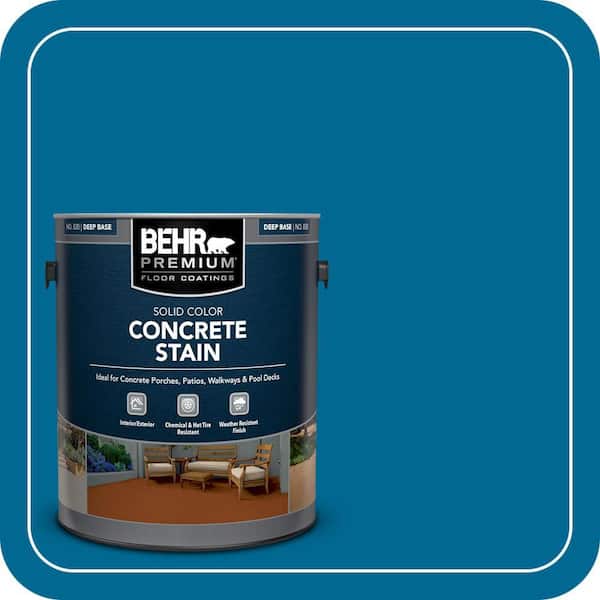 1 gal. #OSHA-1 OSHA SAFETY BLUE Solid Color Flat Interior/Exterior Concrete Stain