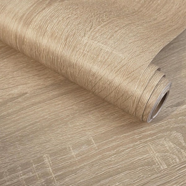 Flaxen Wood Grain Peel and Stick Wallpaper Roll Vinyl Self Adhesive Contact Paper for Countertop (Covers 30.78 sq. ft.)