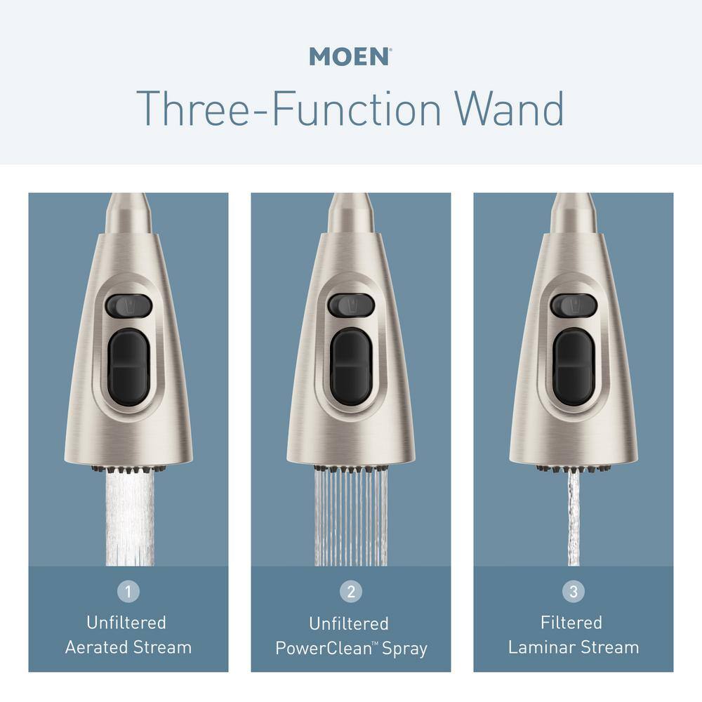 Spot Resist Stainless Steel Pull-Down Kitchen Faucet with Spray