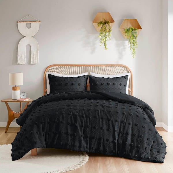 Intelligent Design Vera 3-Piece Black King/Cal King Clip Jacquard Comforter Set