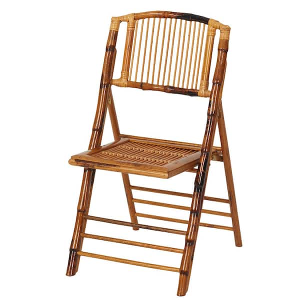 Jinseed Rattan Bamboo Folding Chair 350lb. Capacity for Dining or Commercial Event Party set of 1