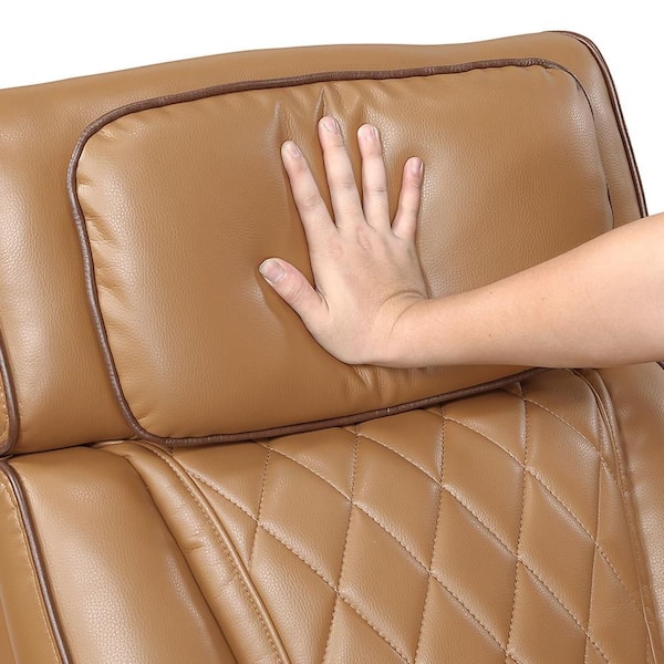 Lazzara Clumber Brown Faux Leather Power Recliner with Power
