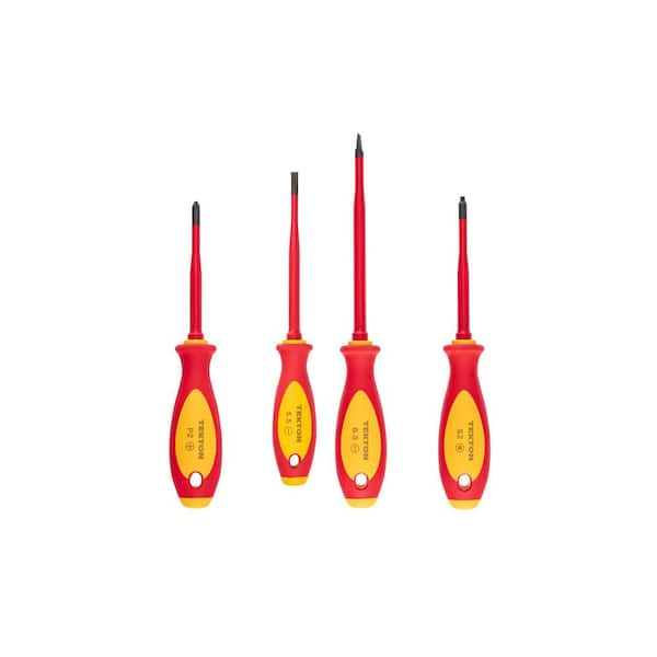 Phillips, Slotted, Square Insulated Screwdriver Set, 4-Piece (#2,5.5-6.5 mm, #2)