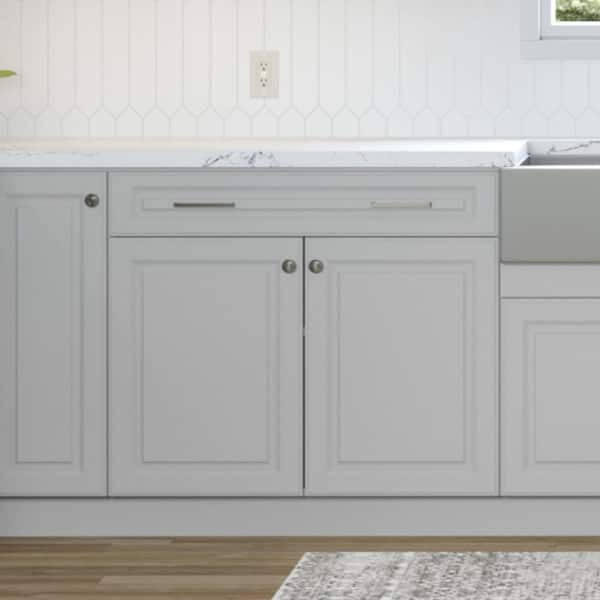 Hampton Bay Designer Series Elgin Assembled 36x34.5x23.75 in. Pots and Pans Drawer Base Kitchen Cabinet in White