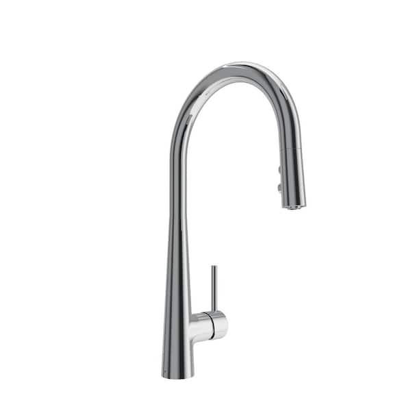 BOCCHI Lugano 2.0 Single Handle Pull Down Sprayer Kitchen Faucet in Polished Chrome