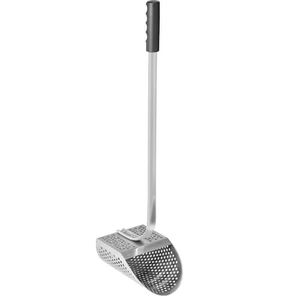 SVOPES Metal Detector Sand Scoop, Stainless Steel 10 mm Hole Beach Scoop with Handle,for Metal Detecting 24.4 in. Garden Trowel