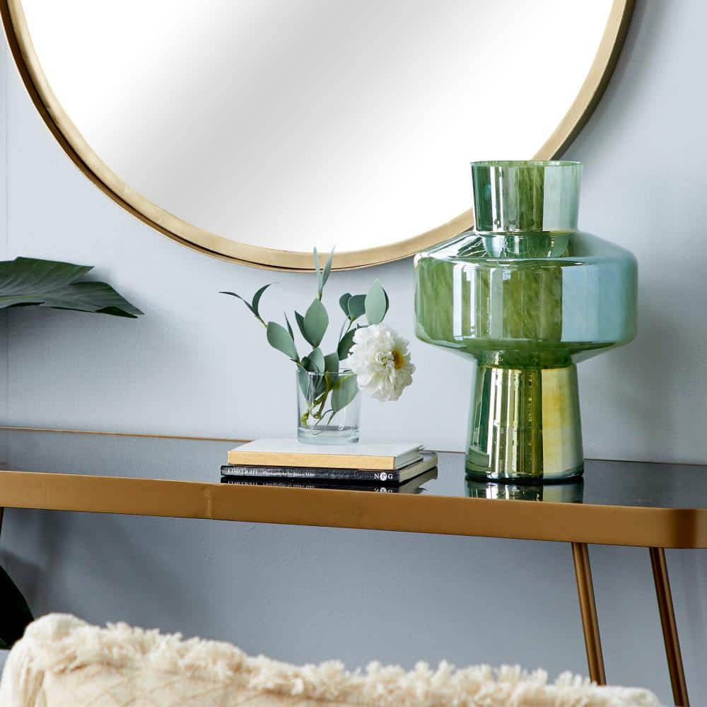 Sleek Spring Green 13.25'' Glass Bouquet Table Vase