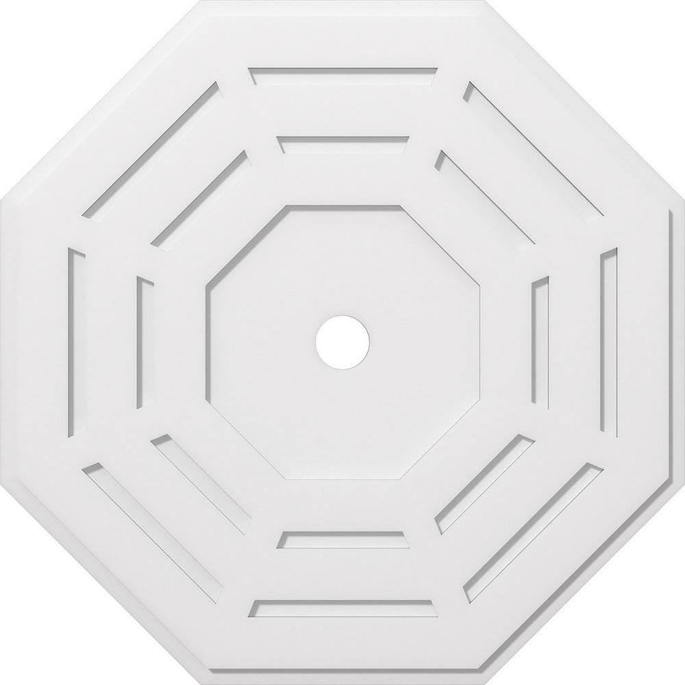 38" White PVC Contemporary Ceiling Medallion