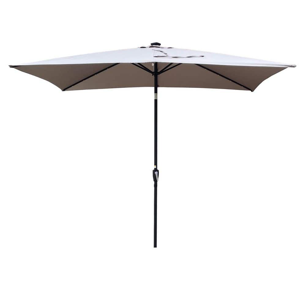 10 ft. x 6.5 ft. Steel Push-Up Patio Umbrella in Medium Grey price history on PriceWatchPro