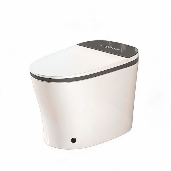 Elongated Bidet Toilet 1.28 GPF in White w/ Heated Seat, Auto Open/Close, Front and Rear Wash, LED Display, Night Light