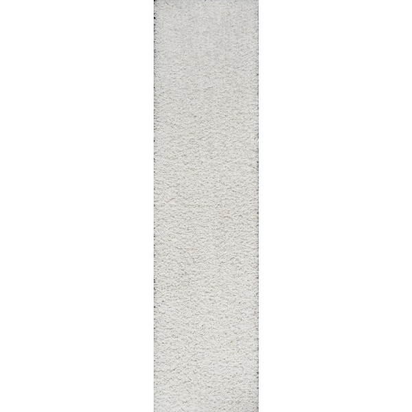 Mercer Shag Plush White 2 ft. x 8 ft. Runner Rug