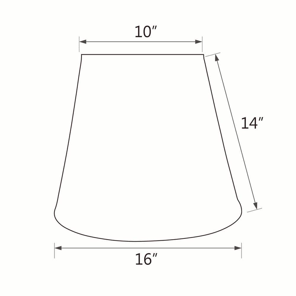 Off-White Cotton Bell Lamp Shade with Vertical Piping, 16"