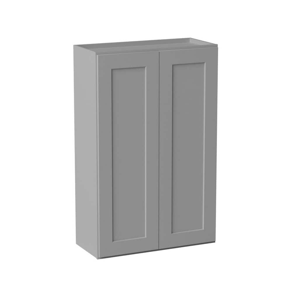 27 in. W x 12 in. D x 42 in. H Ready to Assemble Solid Wood Shaker Wall Kitchen Cabinet in Light Grey price history on PriceWatchPro